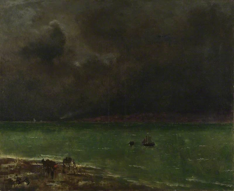 Alfred Émile Stevens - 180, Tempesta a Honfleur, National Gallery. Londra